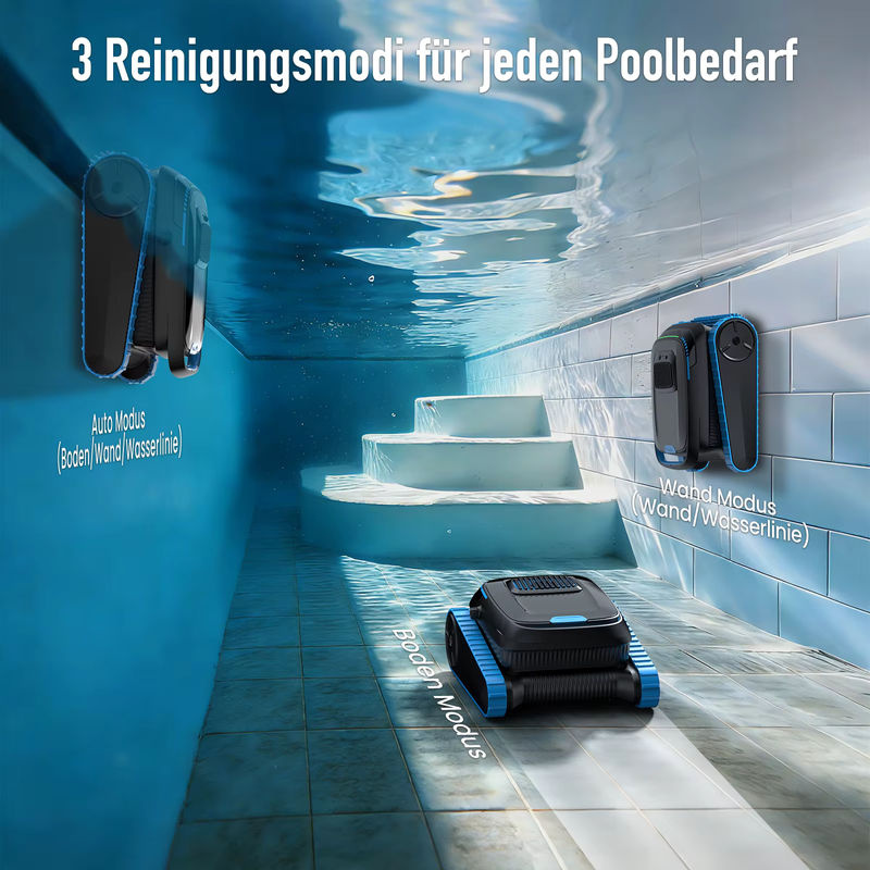 AIRROBO CP40 Poolroboter mit App-Steuerung, Smart Navigation für Wand- und Bodenreinigung, 45000PA Saugkraft, Schwarz - Bild 2