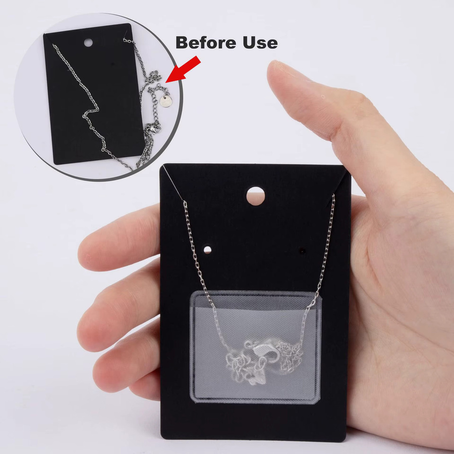 Aclovex 20 Sets Schmuckverpackung für DIY-Halsketten und Armbänder mit Display-Karten, selbstklebenden Haltern und Kunststoffbeuteln aus Papier und Kunststoff - Bild 3
