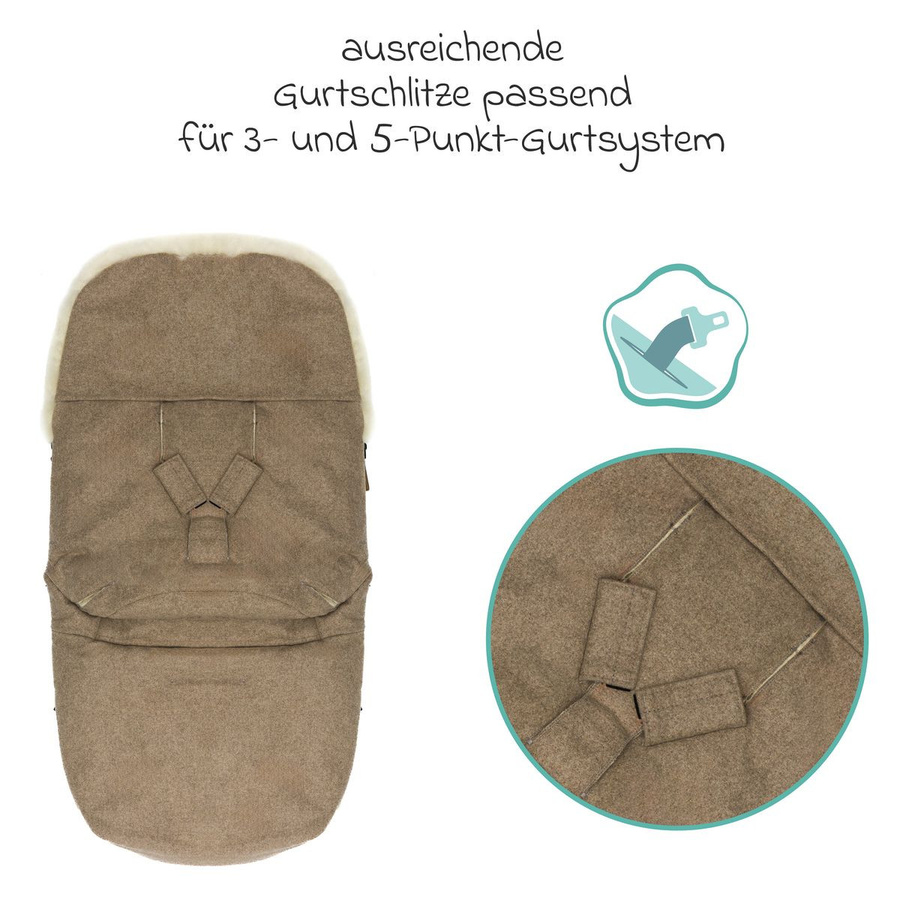 Fillikid Lammwoll-Fußsack Makalu Wool für Buggy, Sport- und Kinderwagen in Braun - Bild 2