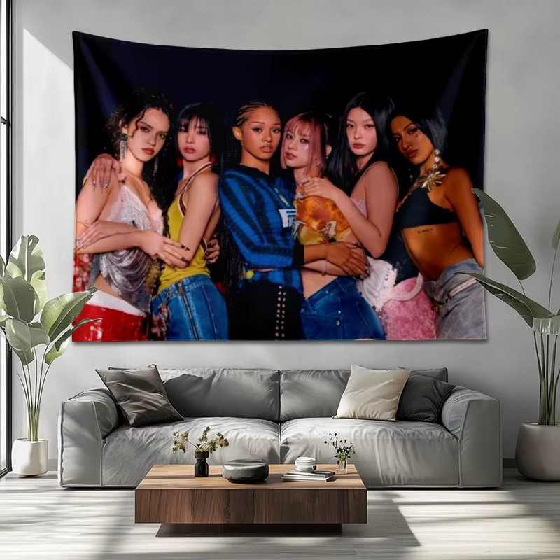Katsy Kpop Weihnachtsdekoration Wandbehang, digital bedruckter Textil-Wandbehang, mehrfarbig, Rechteckig, B: 60,0 cm, H: 40,0 cm - Bild 4