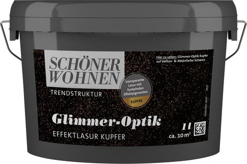 Schöner Wohnen Effektlasur Trendstruktur in Glimmer-Optik, Kupfer/Braun, 1 l - Bild 1