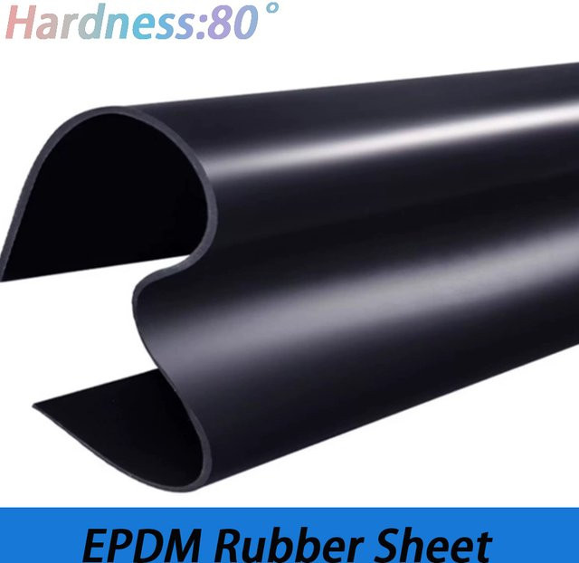 EPDM-Gummiplatte in Schwarz, säure- und alkalibeständige kollisionssichere Gummimatte für Marineanwendungen, Dicke: 1 mm bis 6 mm - Bild 1