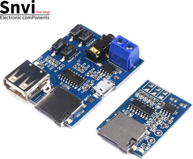 Snvi MP3 Lossless Decoder Board Audio-Player-Modul mit 2W Verstärker in Blau, unterstützt TF-Karte, USB, U-Disk sowie Type-C und Micro-USB für dein DIY-Projekt - Bild 1