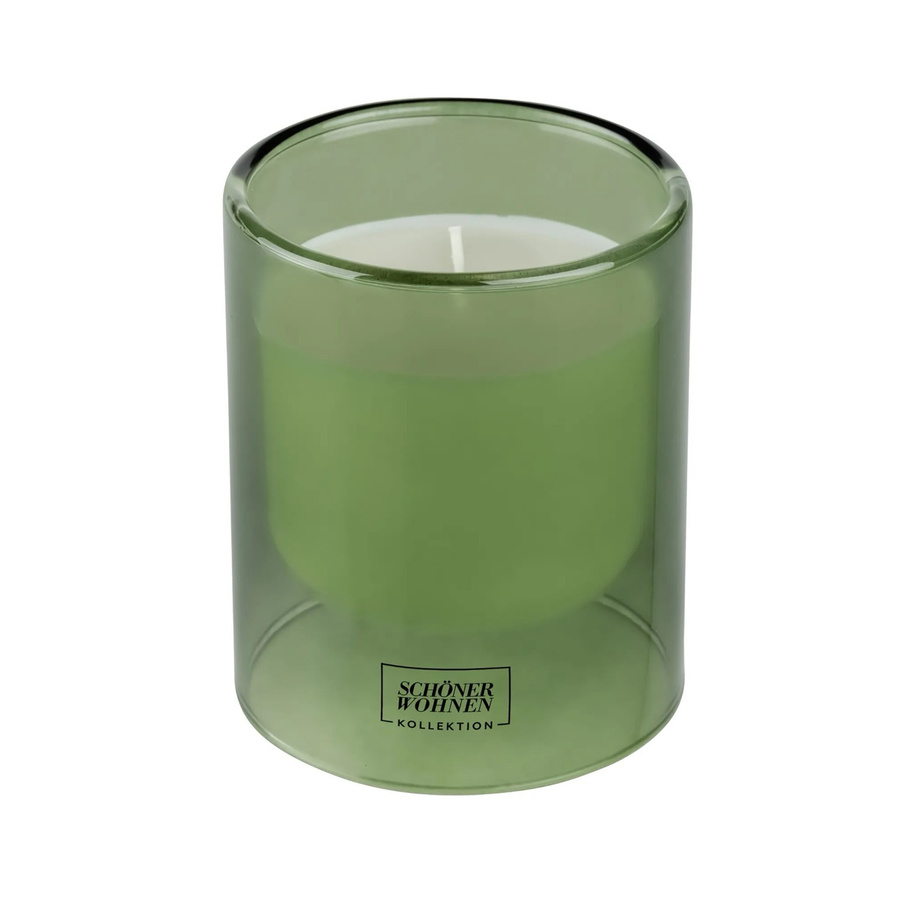 Schöner Wohnen Duftkerze Basil im grünen Glas, Durchmesser: 9 cm, Höhe: 11 cm - Bild 2
