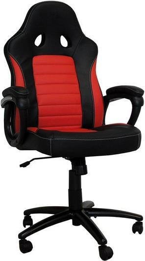 LC-Power CL-RC-BR Büro- und Computerstuhl in Schwarz-Rot mit Kopfstütze und gepolsterter Rückenlehne - Bild 1
