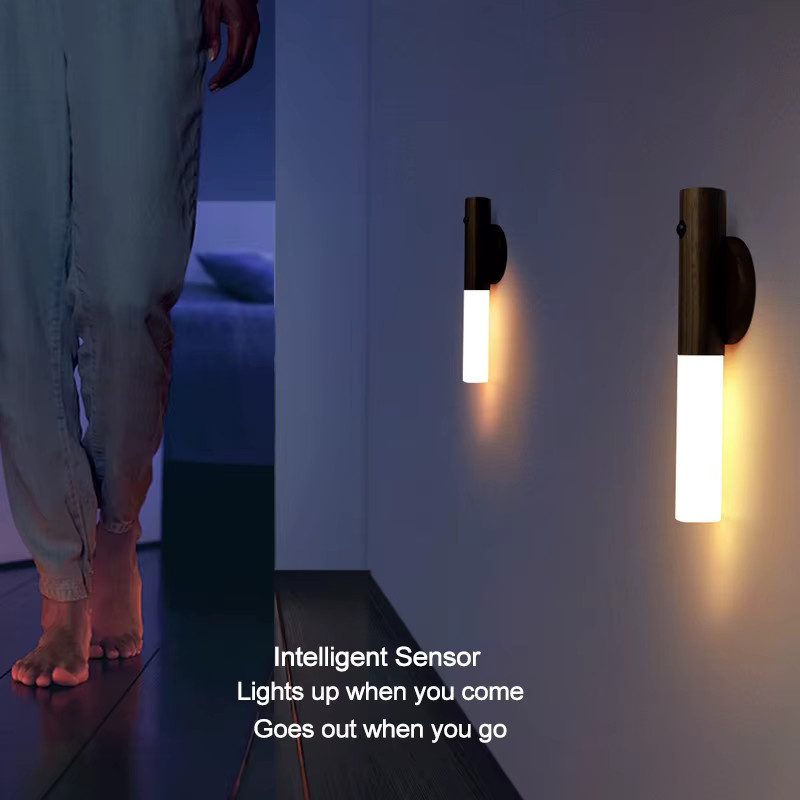 DARHYN LED Wandlampe mit Bewegungssensor, Wiederaufladbares Nachtlicht in Warmweiß, Schwarz - Bild 2