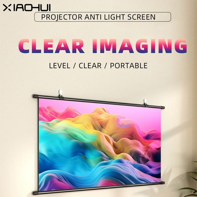 XIAOHUI Anti-Licht Projektionswand 84 Zoll mit 16:9 Format, nicht perforierter Wandtyp für den Haushalt - Bild 1