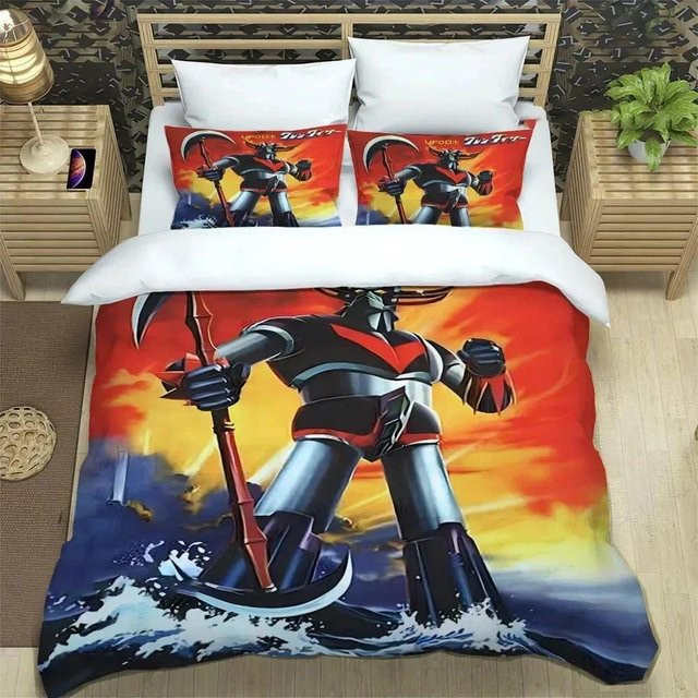 Ufo Robo Grendizer Goldorak Bettwäsche-Set aus Mikrofaser, bestehend aus Bettbezug und Kissenbezug, Mehrfarbig, Breite: 70 cm, Länge: 133 cm - Bild 1