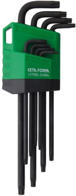 CETAFORM Torxschlüssel Set mit langem Arm, 8-teilig, Chrom-Vanadium-Molybdän-Stahl, mehrfarbig - Bild 1