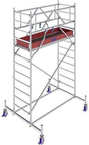 Krause Rollgerüst Fahrgerüst aus Aluminium in Silber, Arbeitshöhe max. 4,40 m, B: 75,0 cm, T: 20,0 cm, H: 440,0 cm - Bild 1