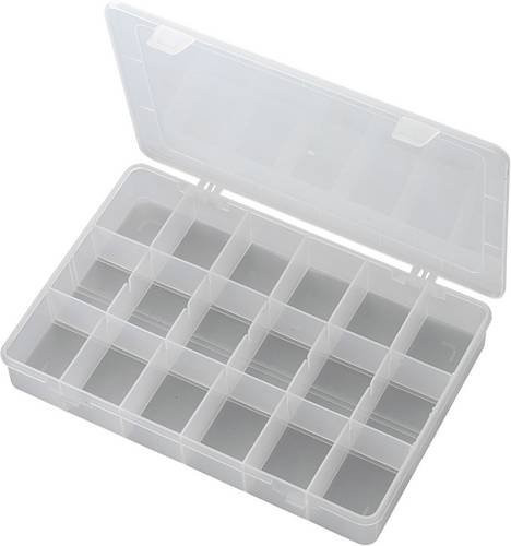 TRU Components PP18-01 Sortimentskasten mit 18 festen Fächern, transparent - Bild 1