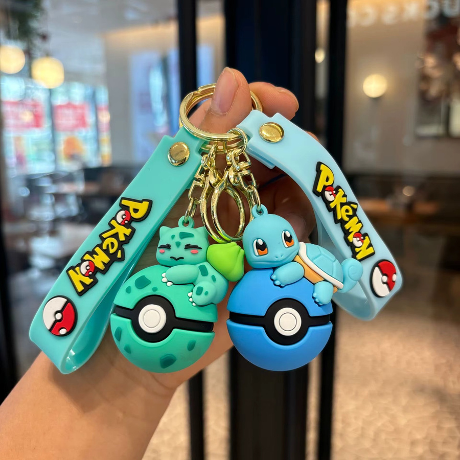 Bandai Pokémon Pokéball Schlüsselanhänger-Set, Pikachu Eevee Glurak Figuren-Schlüsselanhänger, Bunt / Mehrfarbig - Bild 2