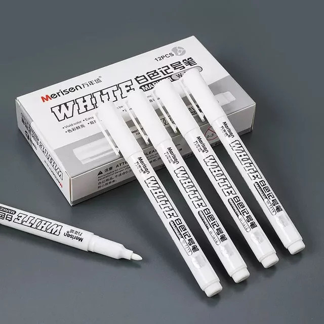 Permanenter weißer Markierungsstift aus Ölfarbe, wasserfester Marker für Reifen, Holz, Leder und Stoff - Bild 1