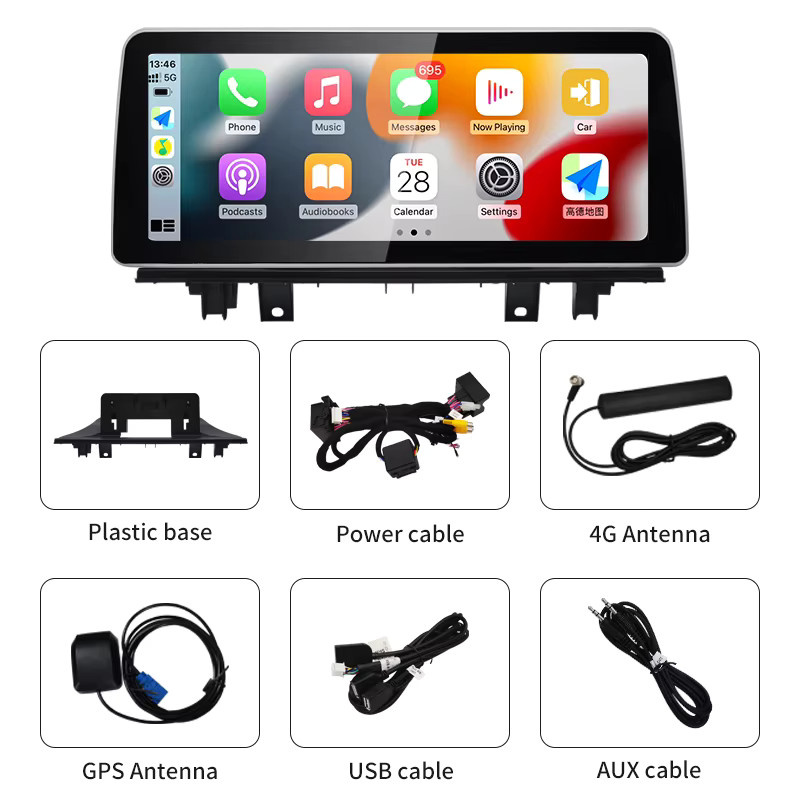 STWEI Android Auto Video Player mit 12,3 Zoll Display und GPS für BMW X1 F48 (2016-2018), Drahtloses CarPlay, Schwarz - Bild 5
