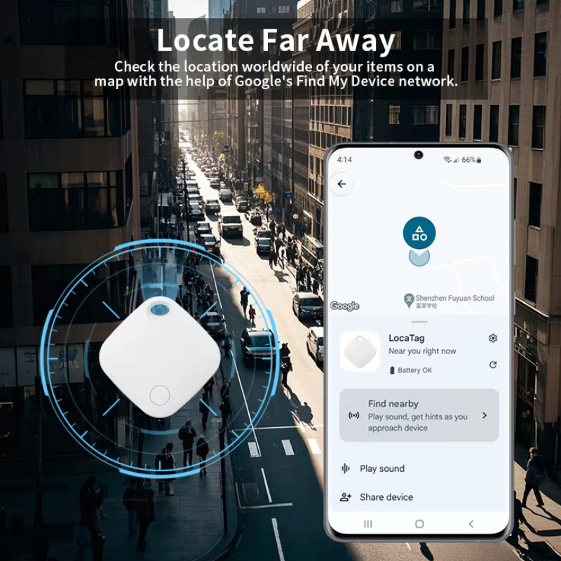 Smart Location Tracker für Android-Geräte mit Google Find My Device App als Schlüsselfinder für Xiaomi, Samsung und Motorola in Schwarz oder Weiß - Bild 2