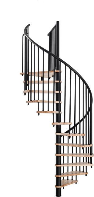 Minka Spindeltreppe Spiral Smart Buche-Schwarz mit einer Raumhöhe bis 305 cm und einem Durchmesser von 100 cm - Bild 1