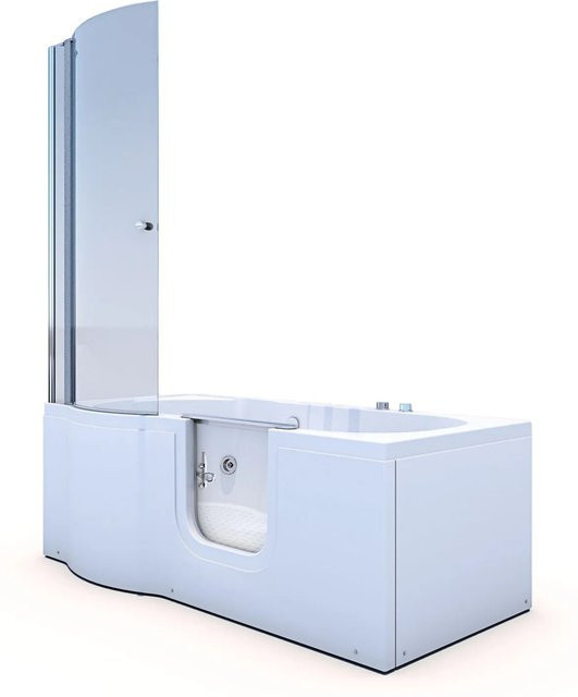 AcquaVapore Seniorendusche und Wanne mit Whirlpool S12D-WP-R in Weiß, B/T/H: 85 x 170 x 200 cm - Bild 1
