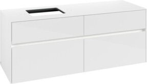 V&B Waschtischunterschrank Collaro in Weiß glänzend mit LED-Beleuchtung B/T/H: 140 x 54,8 x 50 cm - Bild 1