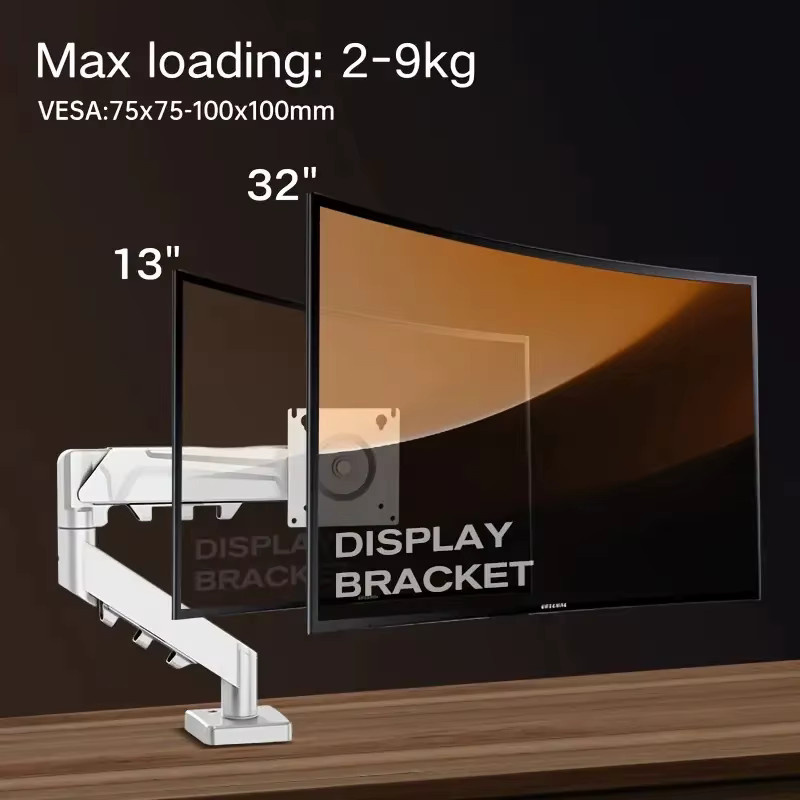 BEISHI Monitorhalterung Schwarz für Bildschirme bis 32 Zoll mit verstellbarem Displayarm und Desktop-Klemmständer - Bild 3