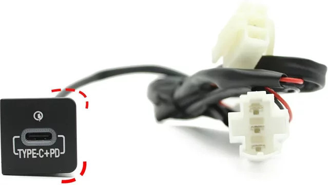ShangDeLi USB-C Auto Ladegerät mit PD Schnellladung und Taste für VW Golf 6, Jetta 5, Scirocco und Golf V, Schwarz - Bild 1
