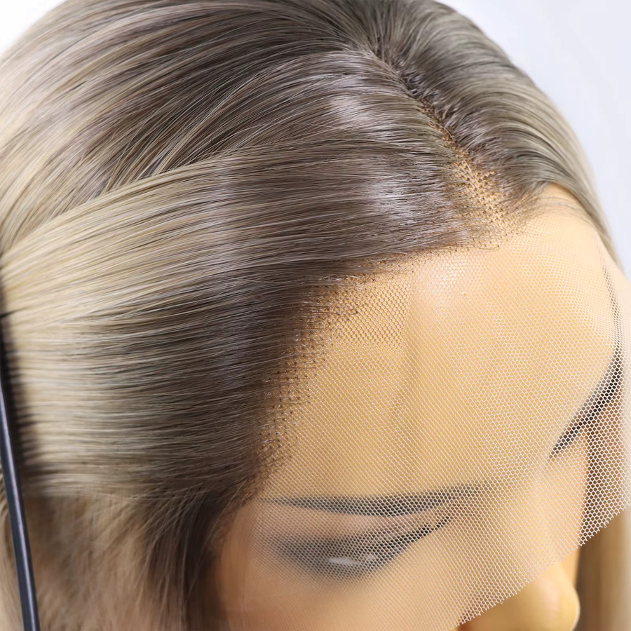 M&H HAIRWORLD Perücke, Aschblonde Highlight, Bob, Synthetik, Damen - Bild 3