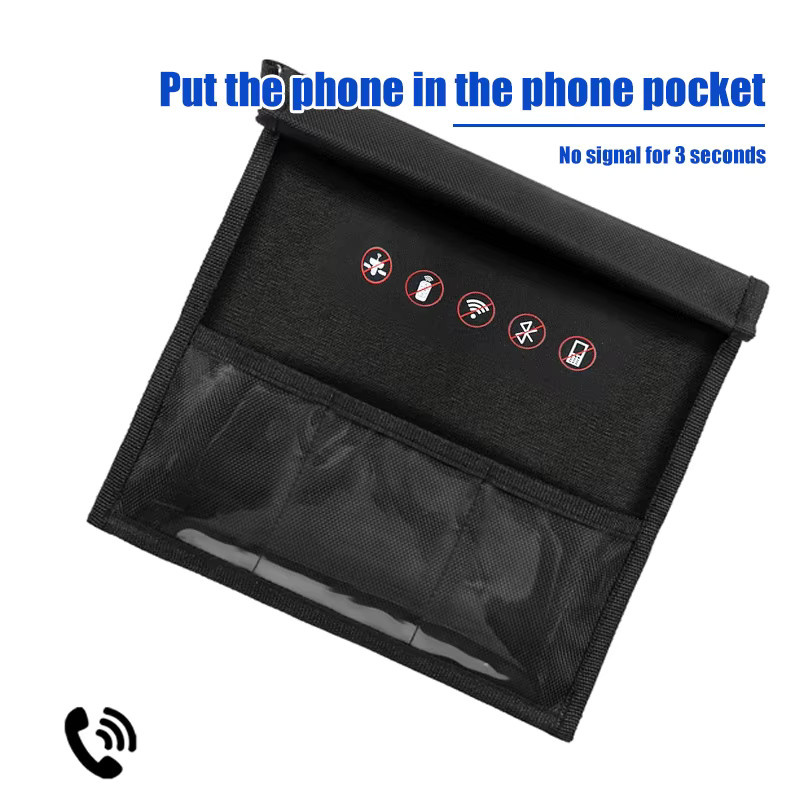 Faraday-Käfig Schutztasche zur Signalabschirmung für Handy, Autoschlüssel und Laptop in Schwarz, Größe 2 - Bild 3
