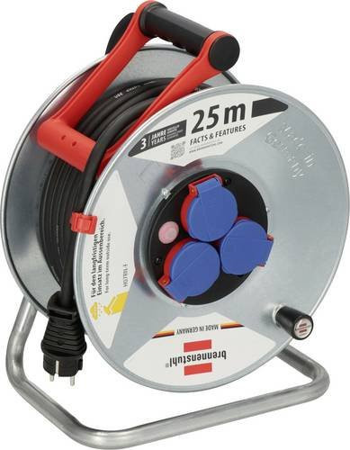 Brennenstuhl Garant S IP44 Kabeltrommel 25m Schwarz H07RN-F 3G2,5 mit 3 Anschlüssen - Bild 1