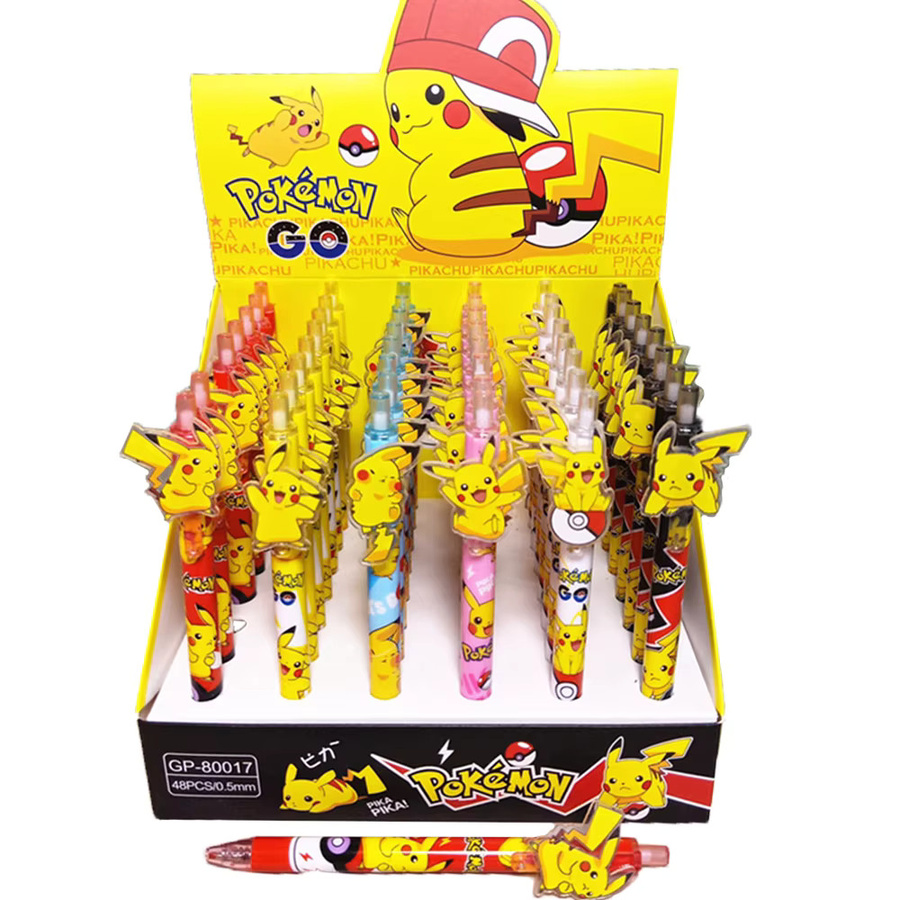 Bandai Pokemon Pikachu Gelstifte 6er Set mit schwarzer Tinte und 0,5 mm Spitze in Mehrfarben - Bild 4