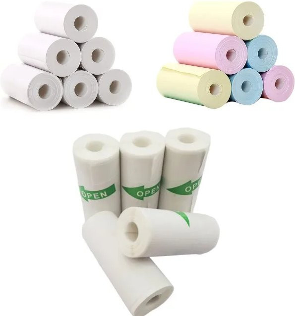QKX Thermo-Etikettenaufkleber für tragbare Mini-Taschen-Mobildrucker, selbstklebendes Fotopapier, Weiß, B: 57 mm, H: 25 mm - Bild 1