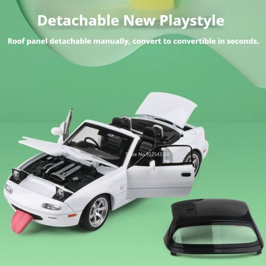 RMZ city MX5 RX7 Automodell, 1:32 Maßstab, mit Licht und Sound, mit öffnenden Türen, Rückziehfunktion, Gummireifen - Bild 3