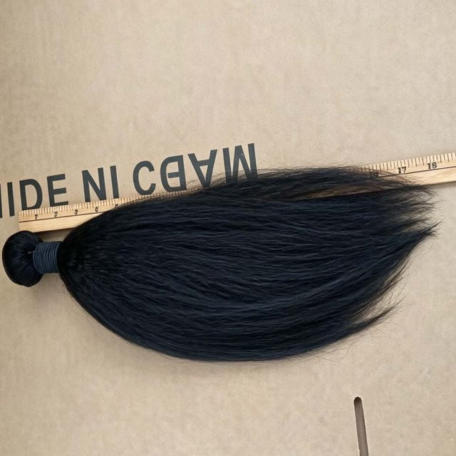 BINF Kinky Straight Echthaar-Bündel, Brasilianisches Naturhaar, Schwarz, Unisex - Bild 1