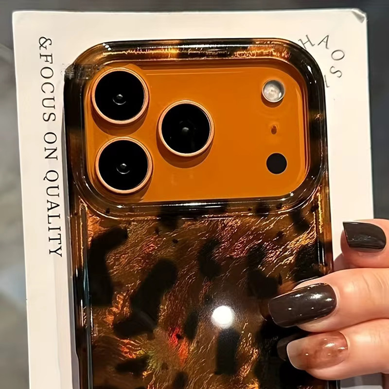 Vortex Glaciers Handyhülle mit schwarzem Leopardenmuster für iPhone 11 bis iPhone 17 Pro Max und weitere Modelle - Bild 3