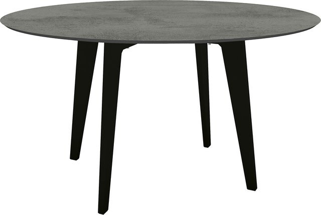 Stern Tisch Silverstar 2.0 mit Zement-Tischplatte, Durchmesser: 134 cm, Aluminium schwarz matt - Bild 1