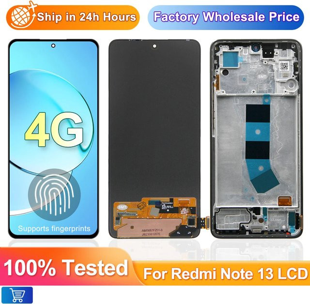 Xiaomi Redmi Note 13 4G AMOLED LCD Display mit Touchscreen Digitizer Ersatz in Schwarz - Bild 1