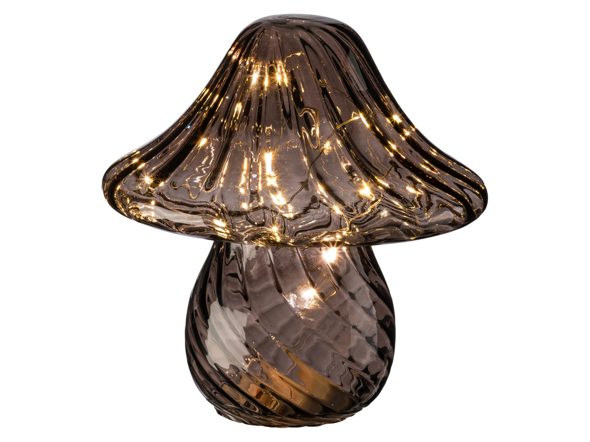 LIVARNO LED-Dekopilz Fliegenpilz in Rot, Silber und Braun aus Glas - Bild 2