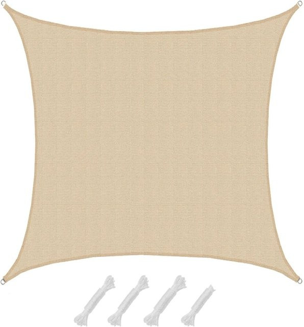 AMANKA HDPE Sonnensegel Wasserdurchlässig Beige B/B: 6 x 6 m - Bild 1