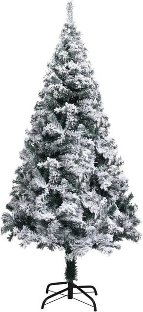 vidaXL Künstlicher Weihnachtsbaum Beschneit, Farbe: Grün, Höhe: 150 cm, Material: PVC und Stahl - Bild 1