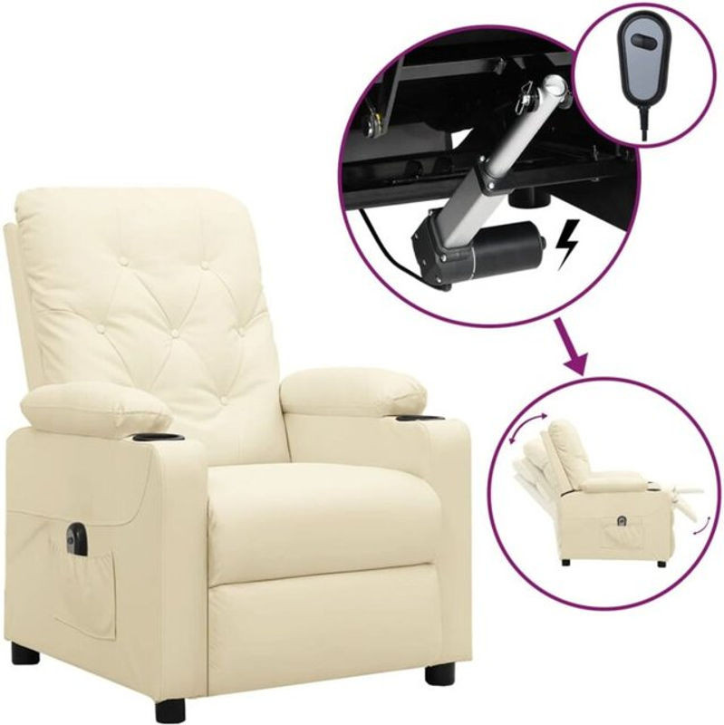 Elektrischer Relaxsessel von vidaxl in Beige aus Kunstleder - Bild 1
