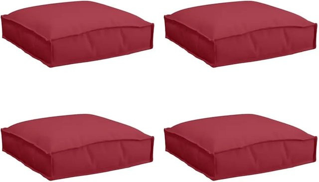 Set mit 4 quadratischen Kissen von vidaXL in Weinrot aus pflegeleichtem Oxford-Stoff, B/T/H: 40 x 40 x 8 cm - Bild 1