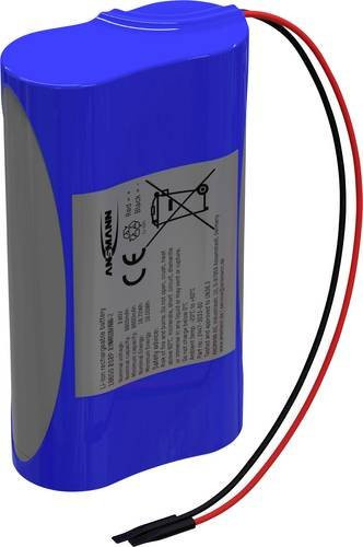 Ansmann Li-Ion Akkupack 2S1P 7.2V 2600mAh mit 2x 18650 Zellen und Kabel in Blau - Bild 1