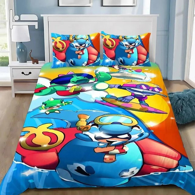 B-Brawl Leon Anime Bettwäsche Set mit Bettbezug und Kissenbezug, Mehrfarbig, B/H: 180 x 210 cm - Bild 1