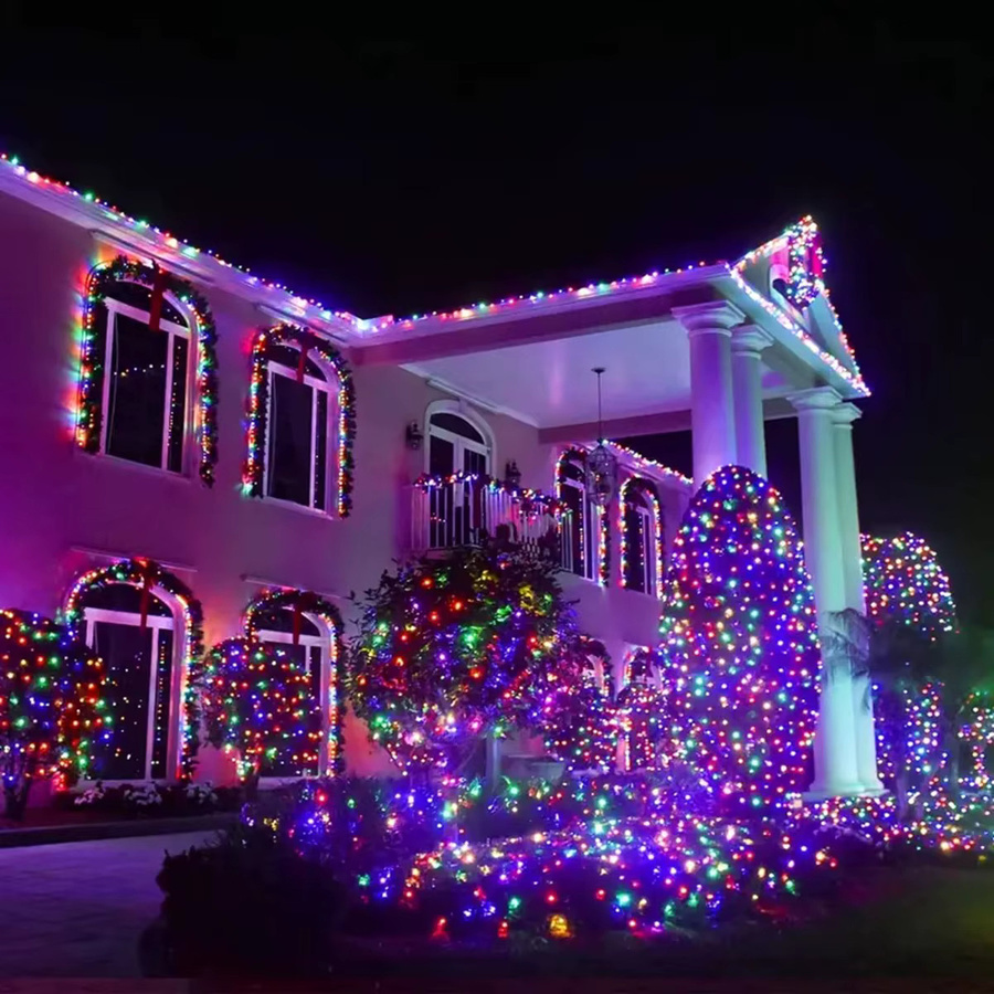 Peach Forest Solar LED Lichterkette RGB mit 8 Modi, wasserdicht, 12m Länge für Garten und Party-Dekoration - Bild 4