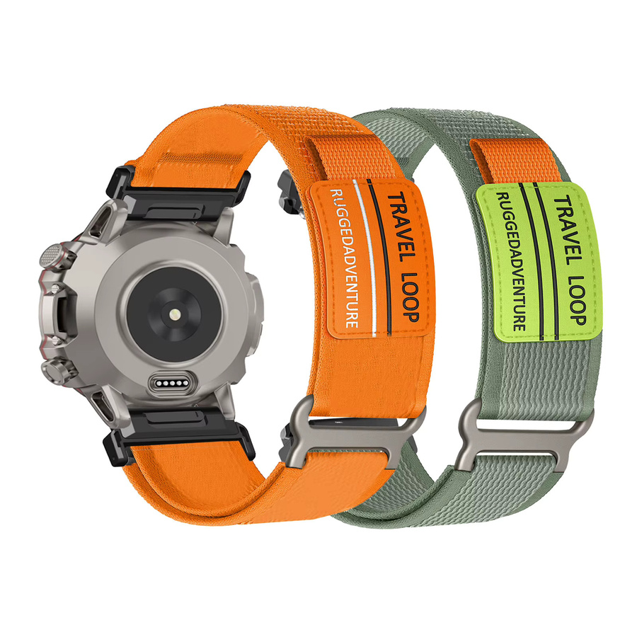 2 Stück DAINU Nylon-Klettverschlussbänder für COROS VERTIX 1 und Amazfit Falcon, Unisex, Grau und Beige - Bild 4