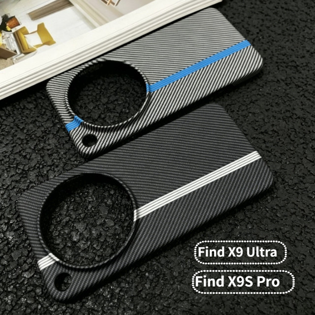 Sturzsichere Handyhülle im Carbonfaser-Kevlar-Muster für OPPO Find X9 Ultra X9S Pro X8S Plus X8 Pro in Schwarz - Bild 1