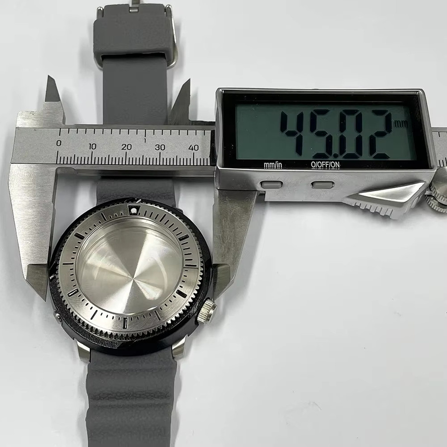 OUMASHI Uhrengehäuse Edelstahl, 45 mm, Silber, Saphirglas, Unisex - Bild 4