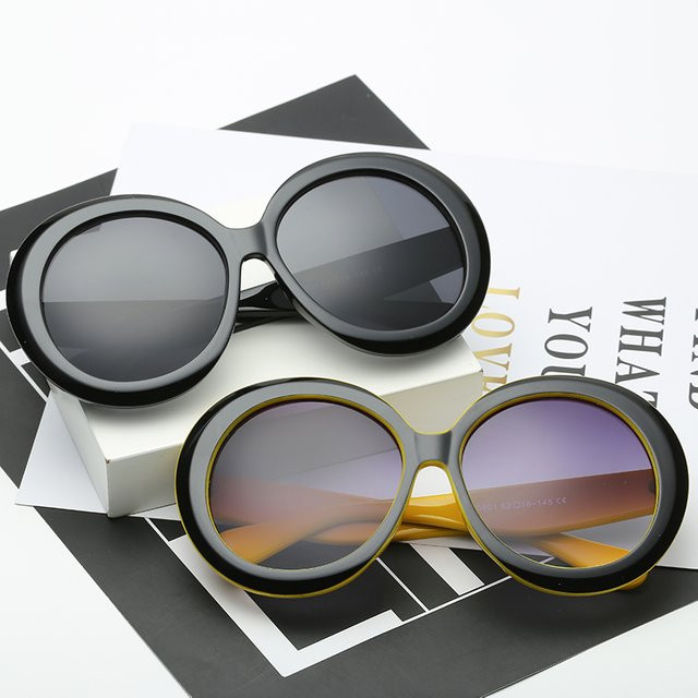 Julyrays Sonnenbrille, Rund, Vollrand, Kunststoff, Braun, Damen - Bild 1