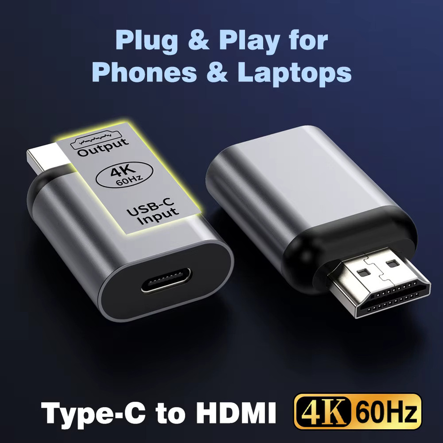 UGOURD USB-C auf HDMI und DisplayPort Adapter in Grau, 4K@60Hz und 2K@144Hz Konverter, kompatibel mit Thunderbolt 3/4/5 - Bild 3