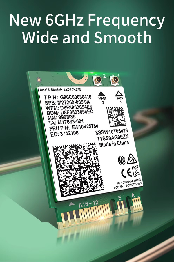 COMFAST NGFF M.2 WLAN-Modul WiFi6 AX210 mit Bluetooth 5.2 für Laptop, 2,4G/5G/6GHz, bis zu 5374Mbps/3000Mbps - Bild 4