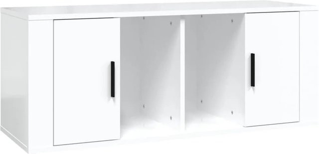 vidaXL TV-Schrank in Hochglanz-Weiß aus Holzwerkstoff, B/T/H: 100 x 35 x 40 cm - Bild 1