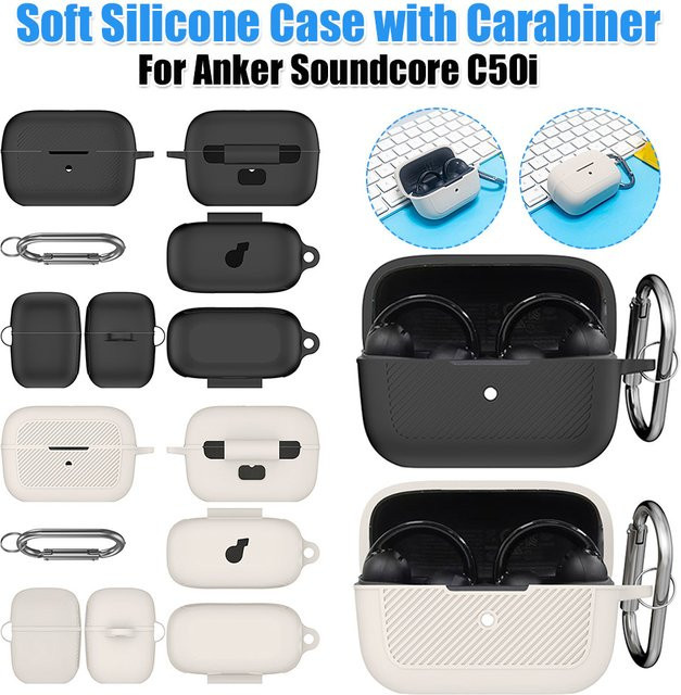Anker Soundcore C50i Schutzhülle in Beige mit Karabiner, weich und flexibel - Bild 1